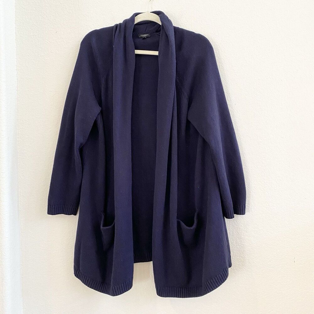 Talbots Open Front Cotton Blend Cardigan Navy Blue 2X Petite Career
